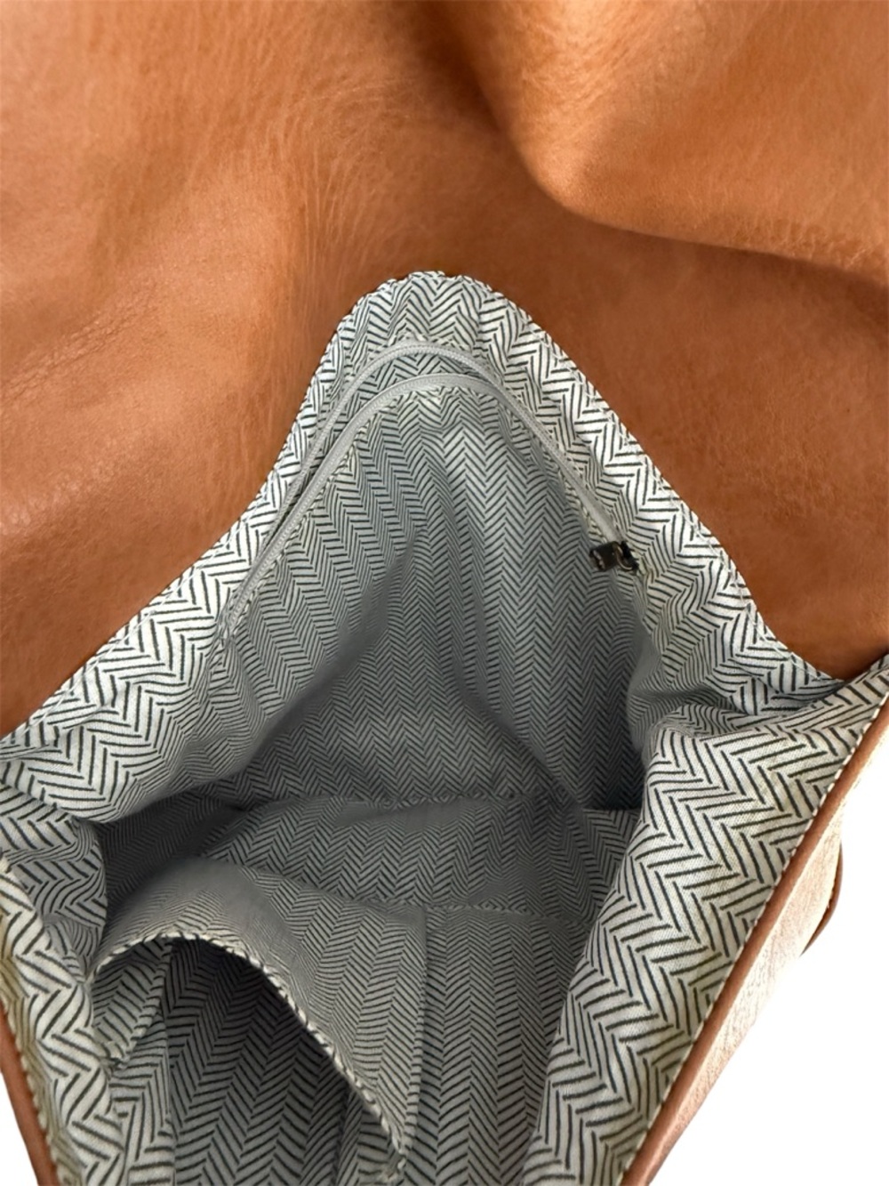 Classic Brown Leatherette Backpack Tote - Women's Bag - Picture 3 of 7